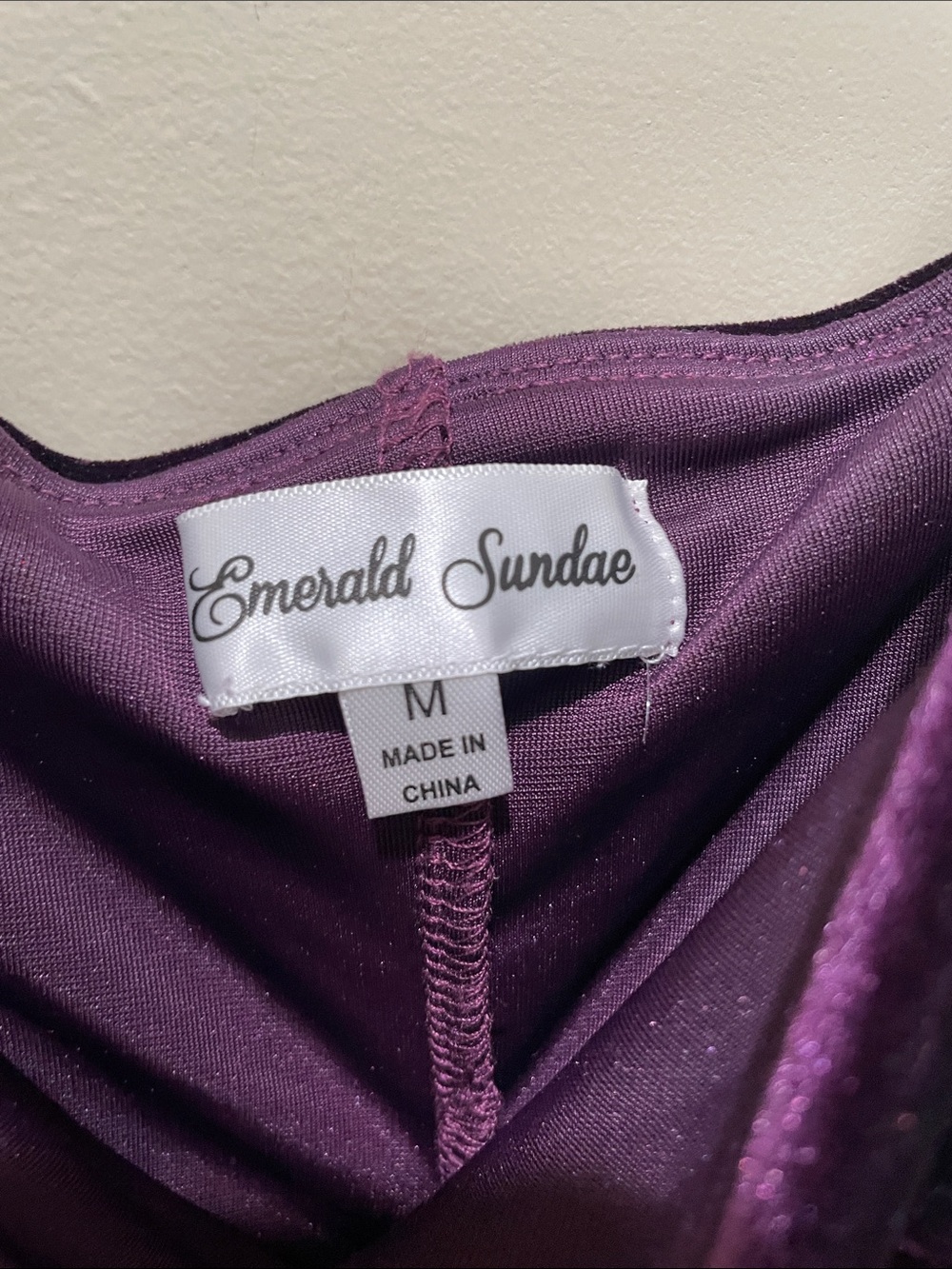 Emerald Sundae Velvet Off Shoulder Bodycon Dress Purple Women Size Medium NWT - Picture 9 of 9